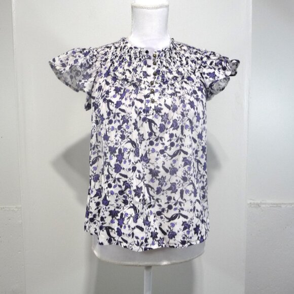 ANTHROPOLOGIE SIZE XS FLORAL TOP - Picture 1 of 9